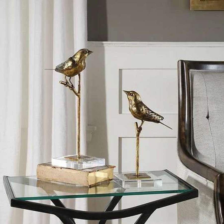 Home Decor * | Uttermost Passerines Bird Sculpture Table Decor 2-Piece Set