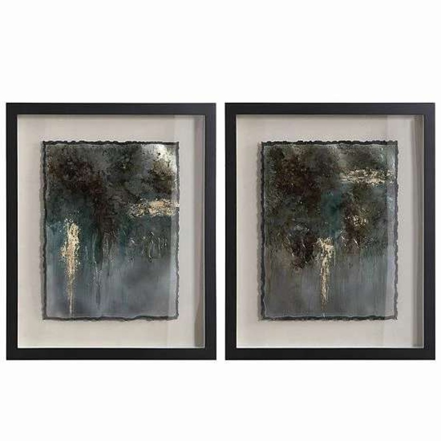 Home Decor * | Uttermost Rustic Faux Patina Framed Wall Art 2-Piece Set