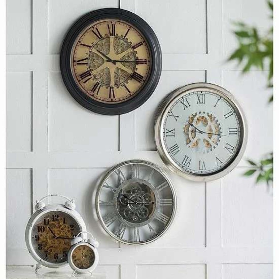 Home Decor * | A&B Home Hereford Weathered Transitional Round Wall Clock