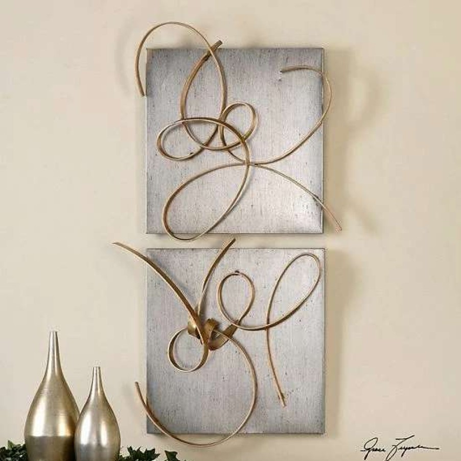 Home Decor * | Uttermost Harmony 2-Piece Metal Wall Art Set