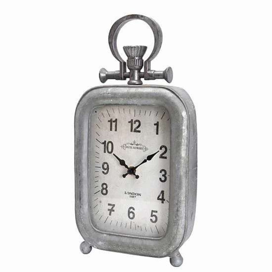 Home Decor * | A&B Home Galvanized Old Town Table Clock