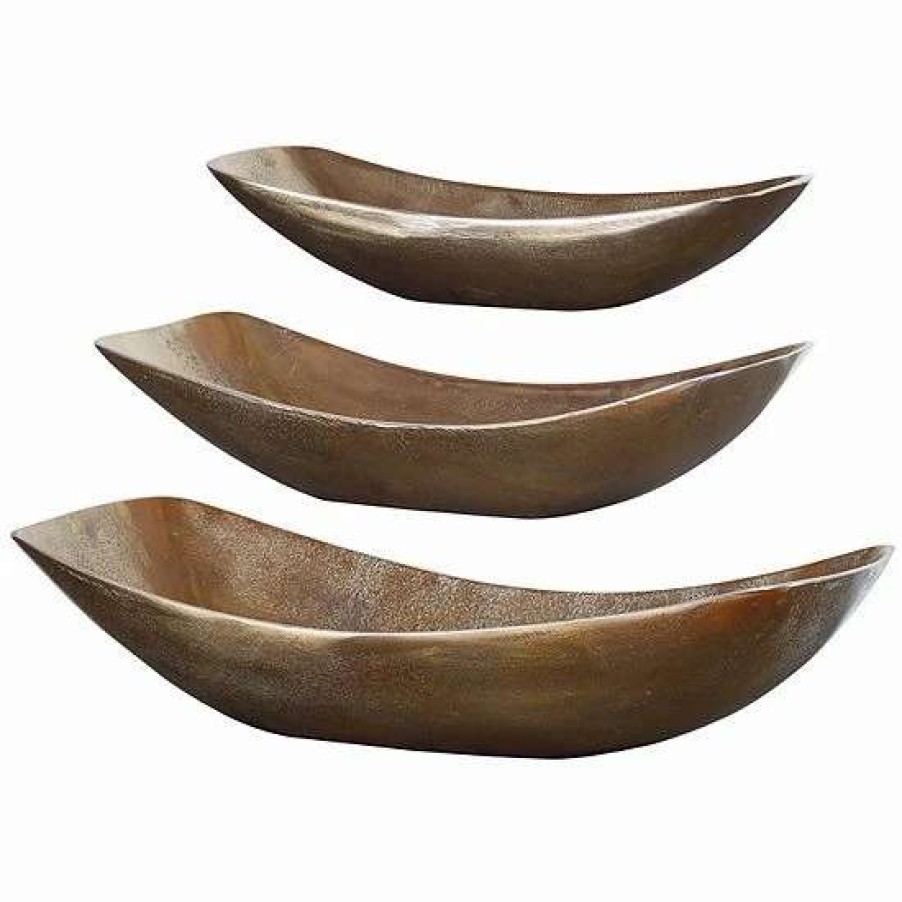 Home Decor * | Uttermost Anas Antique Finish Decorative Bowl Table Decor 3-Piece Set