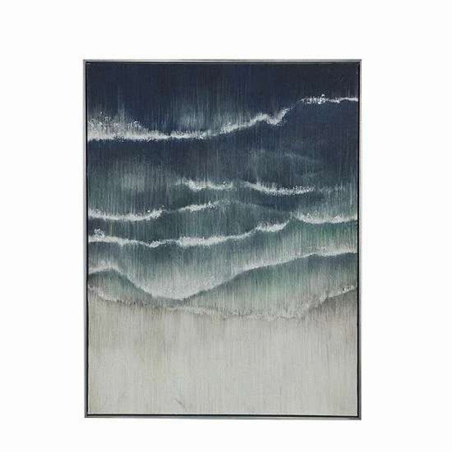 Home Decor * | A&B Home Abstract Beach Waves Framed Wall Art