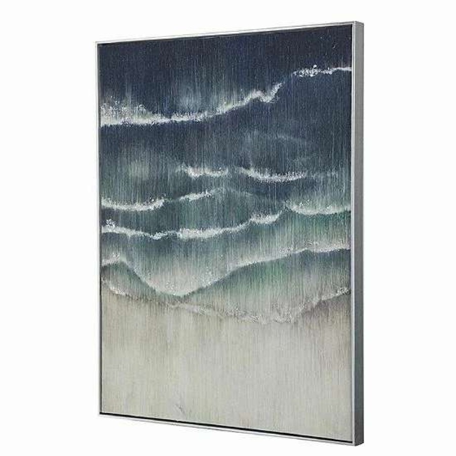 Home Decor * | A&B Home Abstract Beach Waves Framed Wall Art