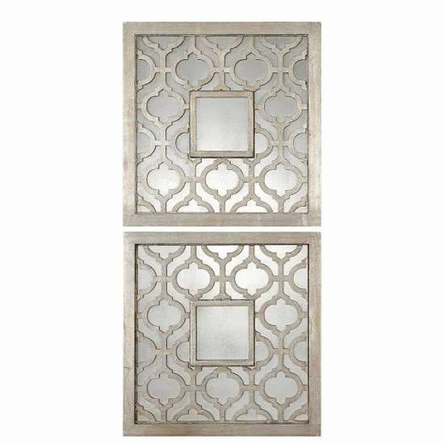 Home Decor * | Uttermost Sorbolo Square 2-Piece Trellis Wall Mirror Set