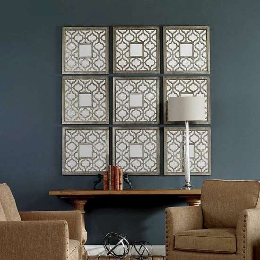 Home Decor * | Uttermost Sorbolo Square 2-Piece Trellis Wall Mirror Set