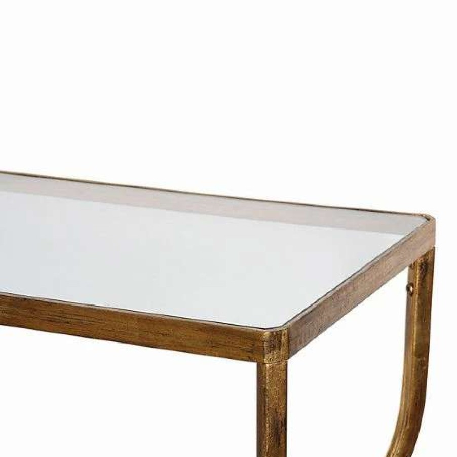 Furniture * | Uttermost Deline Gold Finish Console Table