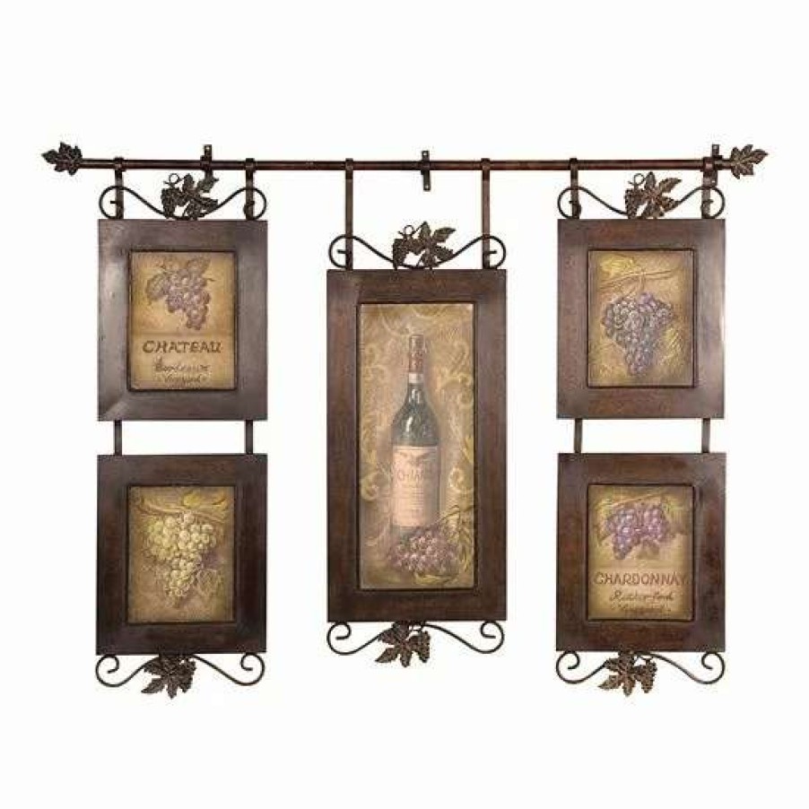 Home Decor * | Uttermost Hanging Wine Collage Wall Art