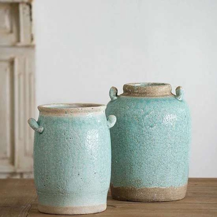 Home Decor * | A&B Home Candia Turquoise Ceramic Vase