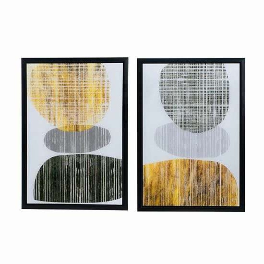 Home Decor * | A&B Home Abstract Framed Wall Art 2-Piece Set