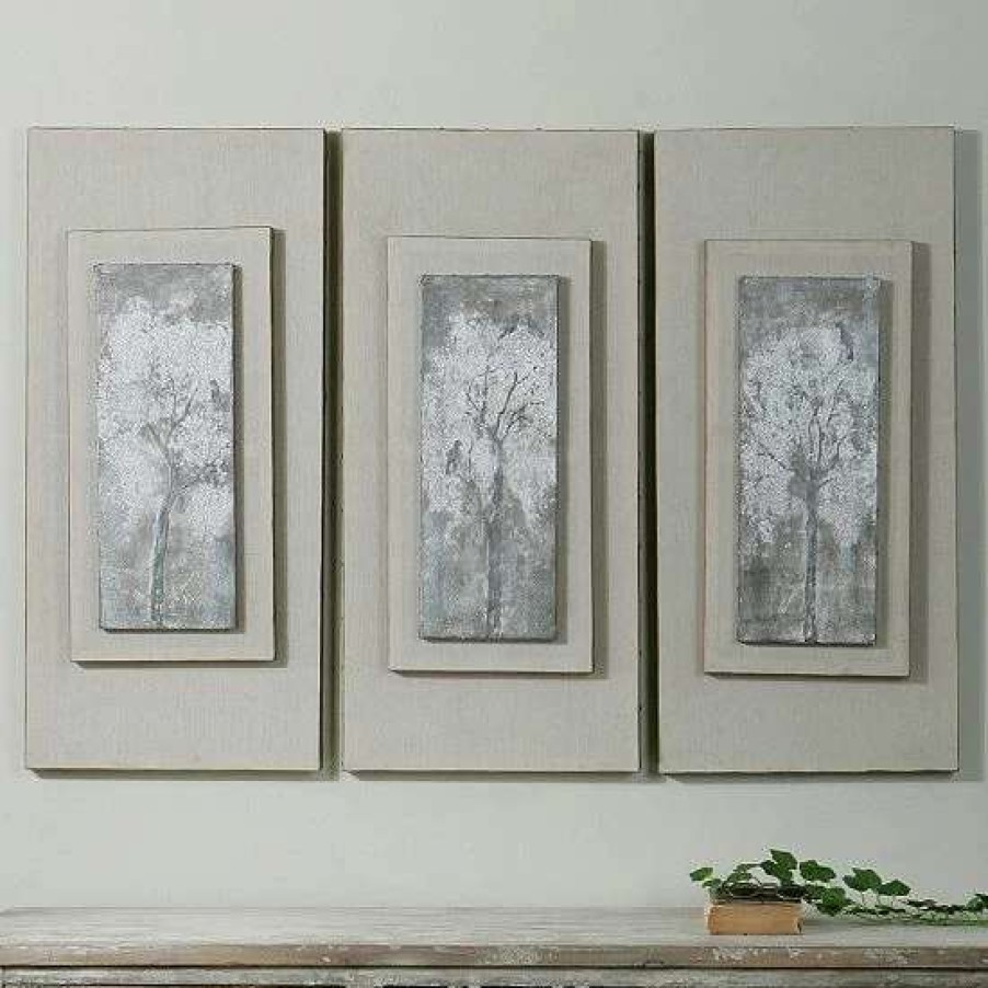 Home Decor * | Uttermost Triptych Trees Framed Canvas Wall Art 3-Piece Set