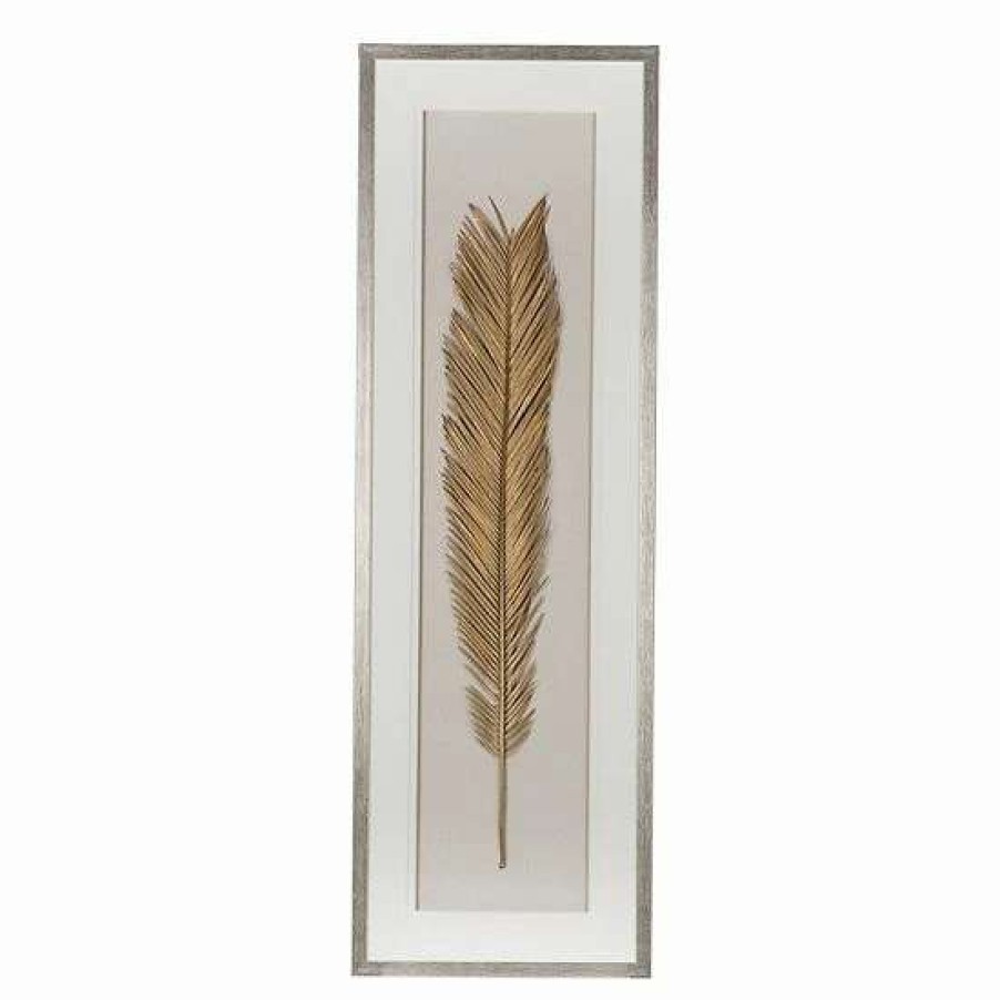 Home Decor * | A&B Home Leaf Gold Finish Framed Wall Art